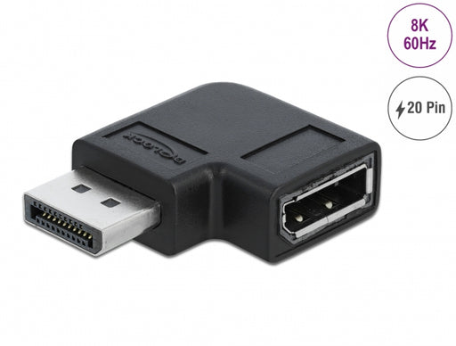 Delock 66296 Displayport 1.4 Adapter Male To Female 90° Left Angled 8K 60 Hz