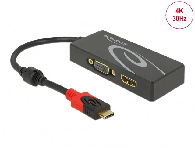 Delock 87730 Usb Type-C™ Splitter (Dp Alt Mode) > 1 X Hdmi + 1 X Vga Out