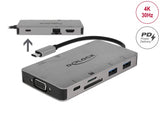 Delock 87735 Usb Type-C™ Docking Station 4K - Hdmi / Vga / Usb 3.1 / Sd / Lan