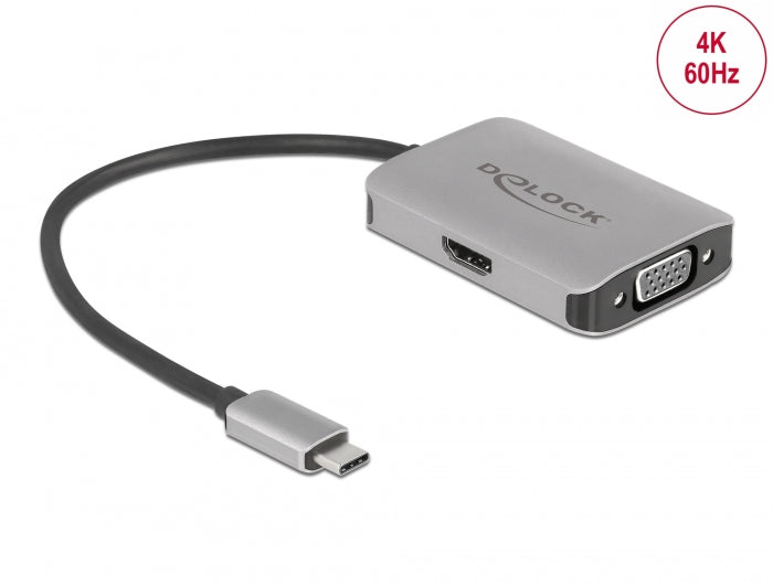 Delock 87776 Usb Type-C™ Splitter (Dp Alt Mode) > 1 X Hdmi + 1 X Vga Out