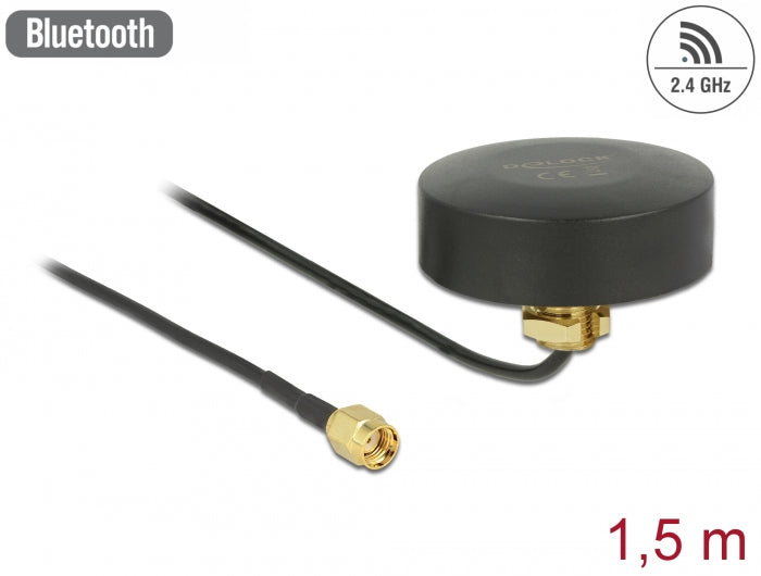 Delock 66285 Wlan 802.11 B/G/N Antenna Rp-Sma Plug 2 Dbi Fixed Omnidirectional