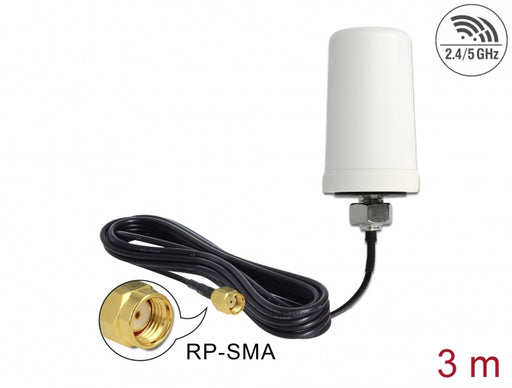 Delock 89449 Wlan Antenna Rp-Sma 802.11 Ac/A/H/B/G/N 0 Dbi 3 M