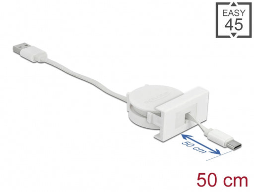 Delock 81318 Easy 45 Module Usb 2.0 Retractable Cable Usb Type-A