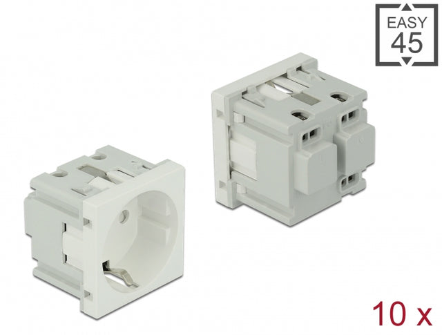 Delock 81320 Easy 45 Grounded Power Socket 45 X 45 Mm 10 Pieces