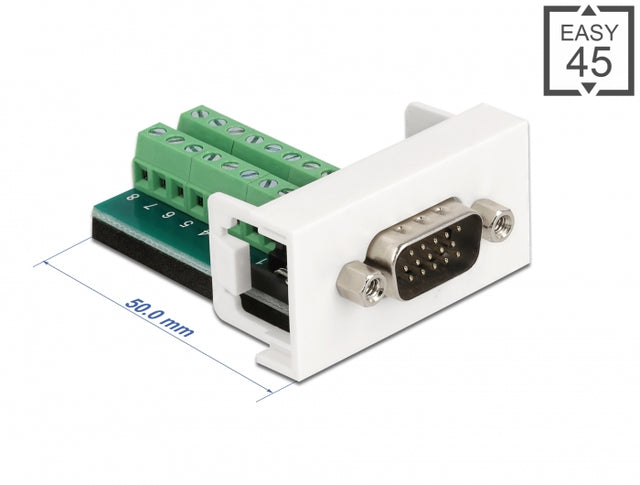 Delock 81347 Easy 45 Module Vga Male To Terminal Block 22.5 X 45 Mm