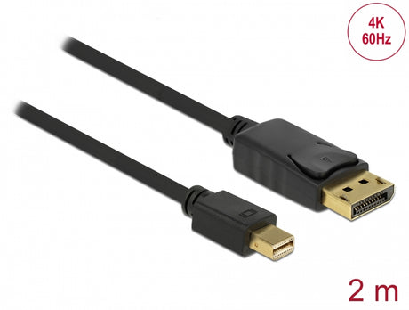 Delock 82438 Cable Mini Displayport 1.2 Male > Displayport Male 4K 60 Hz 2.0 M