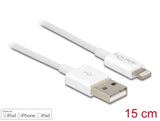 Delock 83001 Usb Data And Power Cable For Iphone™, Ipad™, Ipod™ White 15 Cm