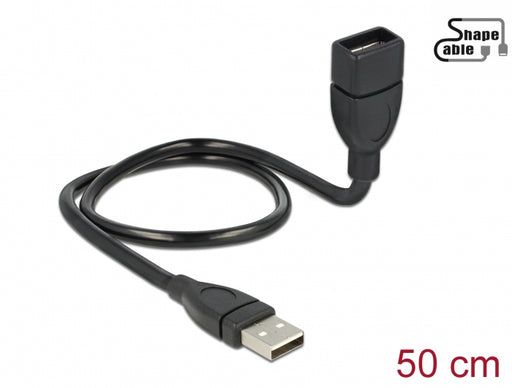 Delock 83499 Cable Usb 2.0 Type-A Male > Usb 2.0 Type-A Female Shapecable 0.5 M