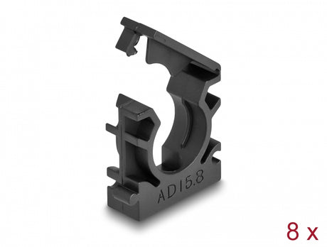 Delock 60483 Cable Sleeve Holder With Locking Clip 15.8 Mm 8 Pieces Black