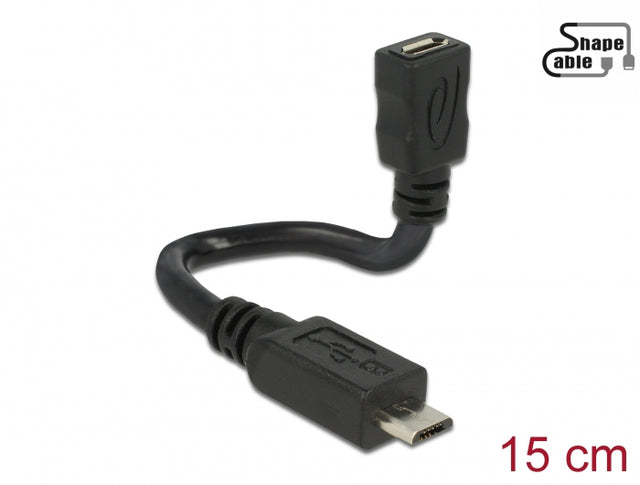 Delock 83923 Cable Usb 2.0 Micro-B Male > Usb 2.0 Micro-B Female Otg Shapecable