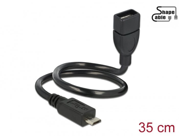 Delock 83927 Cable Usb 2.0 Micro-B Male > Usb 2.0 Type-A Female Otg Shapecable