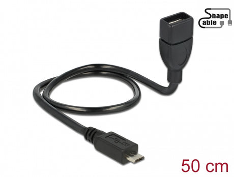 Delock 83928 Cable Usb 2.0 Micro-B Male > Usb 2.0 Type-A Female Otg Shapecable