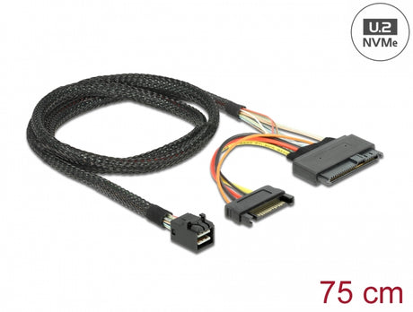 Delock 84821 Cable Sff-8643 Male > U.2 Sff-8639 Female + Sata Power Connector