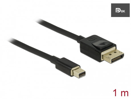 Delock 84927 Mini Displayport To Displayport Cable 8K 60 Hz 1 M Dp 8K Certified