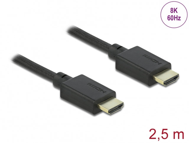 Delock 85389 High Speed Hdmi Cable 48 Gbps 8K 60 Hz 2.5 M