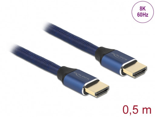 Delock 85445 Ultra High Speed Hdmi Cable 48 Gbps 8K 60 Hz Blue 0.5 M Certified