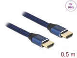 Delock 85445 Ultra High Speed Hdmi Cable 48 Gbps 8K 60 Hz Blue 0.5 M Certified