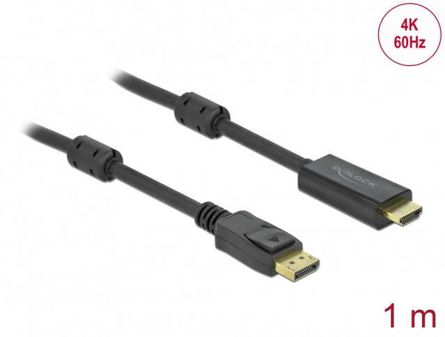 Delock 85955 Active Displayport 1.2 To Hdmi Cable 4K 60 Hz 1 M