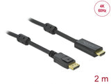 Delock 85956 Active Displayport 1.2 To Hdmi Cable 4K 60 Hz 2 M