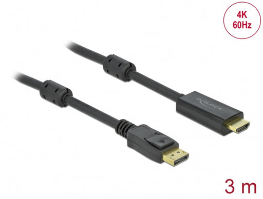 Delock 85957 Active Displayport 1.2 To Hdmi Cable 4K 60 Hz 3 M