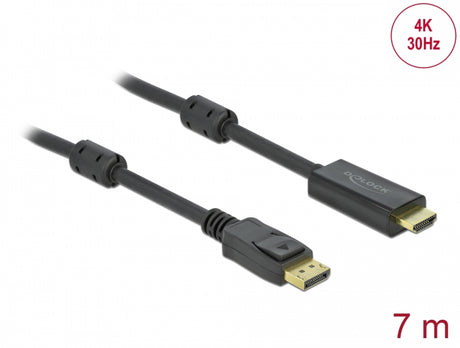 Delock 85961 Passive Displayport 1.2 To Hdmi Cable 4K 30 Hz 7 M