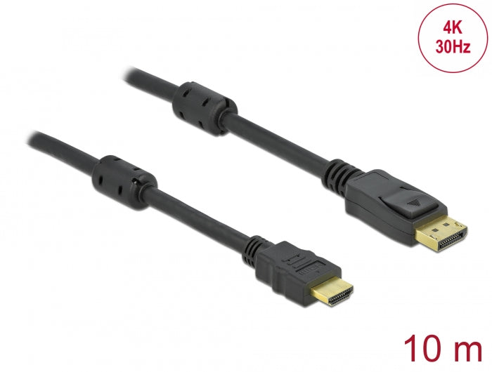 Delock 85962 Passive Displayport 1.2 To Hdmi Cable 4K 30 Hz 10 M