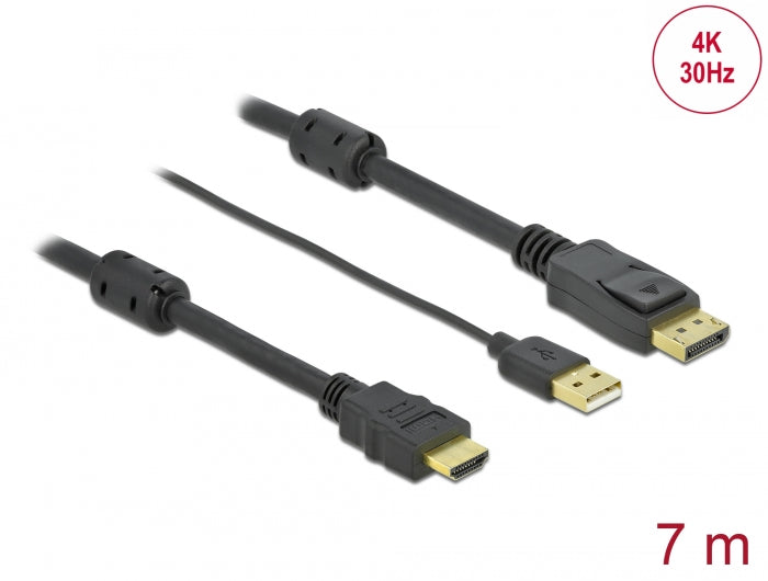 Delock 85967 Hdmi To Displayport Cable 4K 30 Hz 7 M