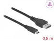 Delock 86037 Bidirectional Usb Type-C™ To Displayport Cable 8K 60 Hz 0.5 M