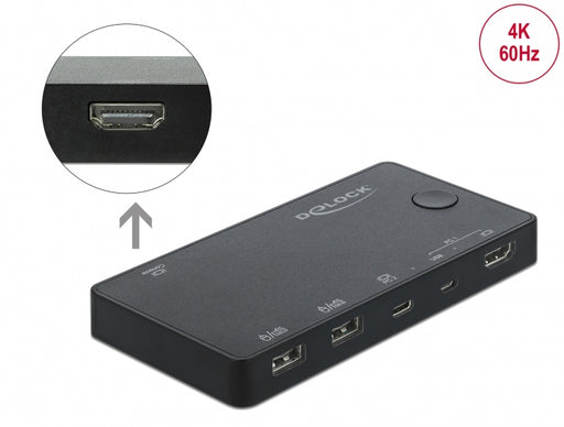 Delock 11477 Hdmi / Usb-C™ Kvm Switch 4K 60 Hz With Usb 2.0