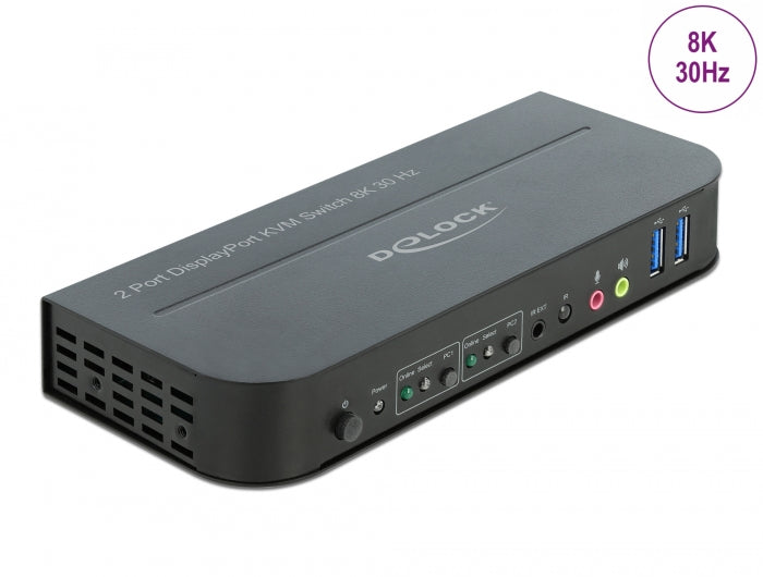 Delock 11482 Displayport 1.4 Kvm Switch 8K 30 Hz With Usb 3.0 And Audio