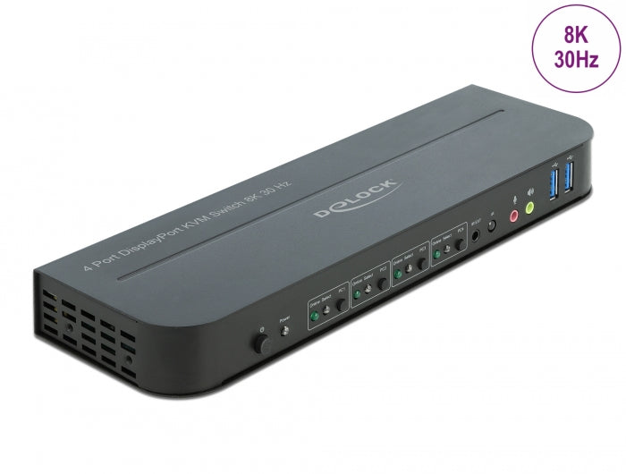 Delock 11484 Displayport 1.4 Kvm Switch 8K 30 Hz With Usb 3.0 And Audio