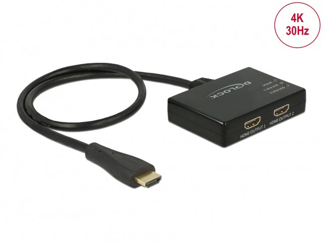 Delock 87700 Hdmi Splitter 1 X Hdmi In > 2 X Hdmi Out 4K 30 Hz