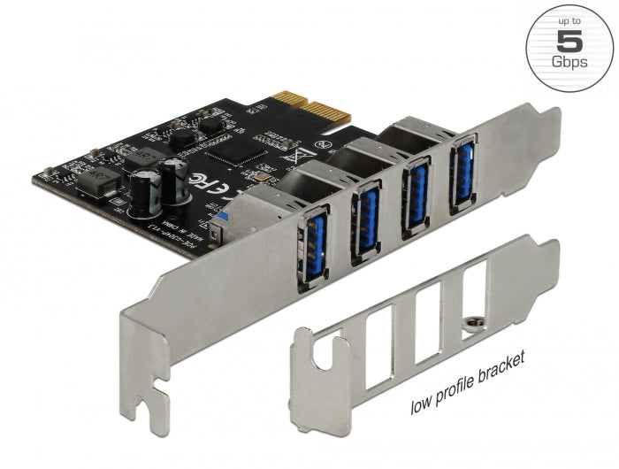 Delock 90304 Usb 3.0 Pci Express X1 Card With 4 X External Type-A Female