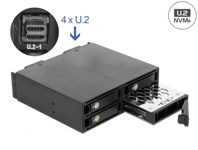 Delock 47235 5.25″ Mobile Rack For 4 X 2.5″ U.2 Nvme Ssd With Lockable Trays