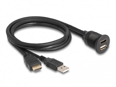 Delock 87880 Cable Hdmi-A Male And Usb 2.0 Type-A Male To Hdmi-A Female