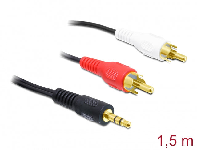 Delock 84000 Cable Audio 3.5 Mm Stereo Jack Male > 2 X Rca Male 1.5 M