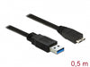 Delock 85071 Cable Usb 3.0 Type-A Male > Usb 3.0 Type Micro-B Male 0.5 M Black