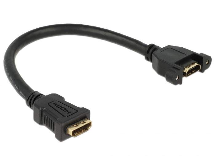 Delock 85100 Cable Hdmi-A Female > Hdmi-A Female Panel-Mount 4K 30 Hz 0.25 M