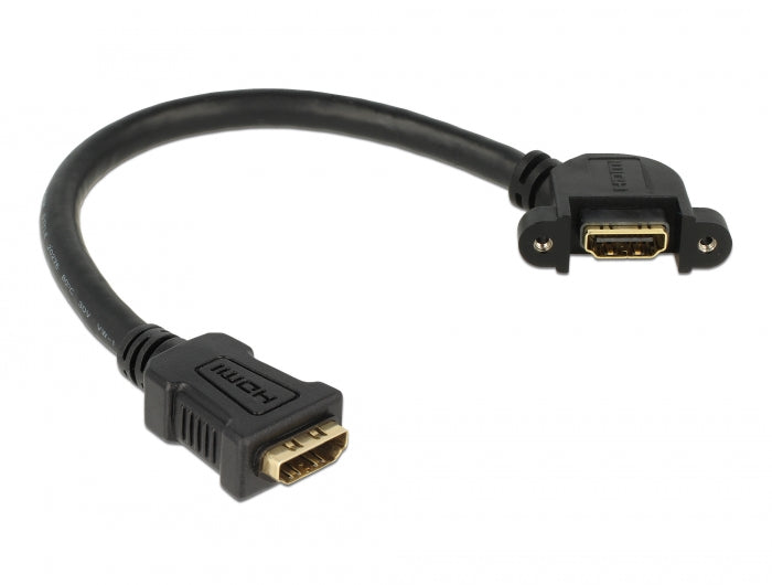 Delock 85101 Cable Hdmi A Female > Hdmi A Female Panel-Mount 110° Angled 25 Cm