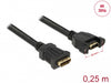 Delock 85100 Cable Hdmi-A Female > Hdmi-A Female Panel-Mount 4K 30 Hz 0.25 M