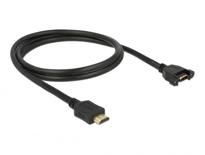 Delock 85102 Cable Hdmi-A Male > Hdmi-A Female Panel-Mount 4K 30 Hz 1 M