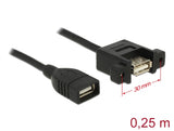 Delock 85105 Cable Usb 2.0 Type-A Female > Usb 2.0 Type-A Female Panel-Mount