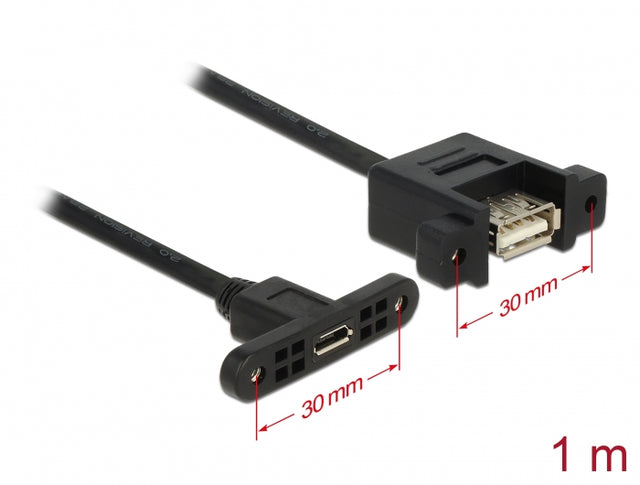 Delock 85110 Cable Usb 2.0 Micro-B Female Panel-Mount