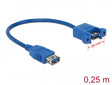 Delock 85111 Cable Usb 3.0 Type-A Female > Usb 3.0 Type-A Female Panel-Mount