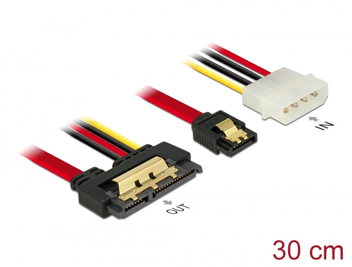 Delock 85230 Cable Sata 6 Gb/S 7 Pin Receptacle + Molex 4 Pin Power Plug