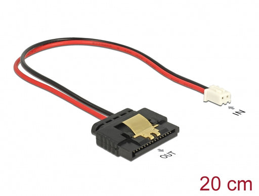 Delock 85336 Cable Power 2 Pin Female > 1 X Sata 15 Pin Receptacle Metal Clip