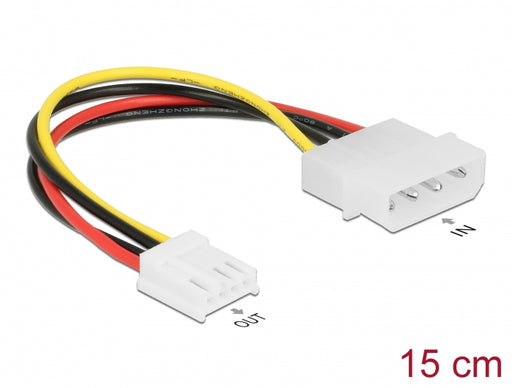 Delock 85337 Cable Power 4 Pin Male > 4 Pin Floppy Female 15 Cm