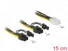 Delock 85452 Pci Express Power Cable 6 Pin Female > 2 X 8 Pin Male 15 Cm