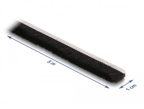 Delock 66894 Brush Strip Self-Adhesive 10 Mm - Length 5 M Black