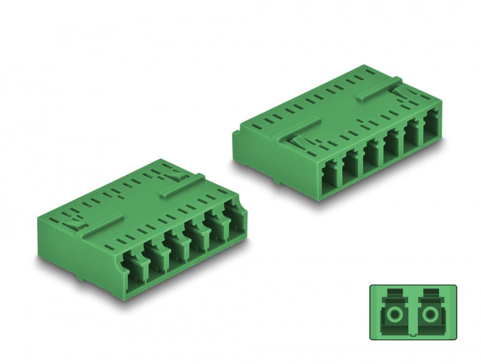 Delock 87925 Optical Fiber Coupler Hd Lc Hexaplex Female To Lc Hexaplex Female